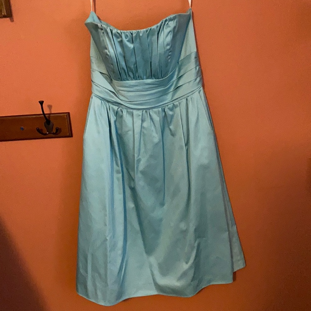Strapless cocktail length dress
